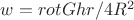 $w={rotG}h r/4R^2$