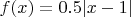 $f(x)=0.5|x-1|$