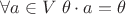 $\forall a\in V \; \theta \cdot a = \theta$