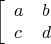 $$
\left[
\begin{array}{ll}
a & b\\
c & d\\
\end{array}
\right.
$$