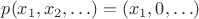 $p(x_1, x_2, \ldots) = (x_1, 0, \ldots)$