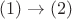 $(1) \rightarrow (2)$ $(1) \rightarrow (2)$