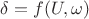 $\delta=f(U,\omega)$