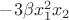 $-3\beta x_1^2 x_2$