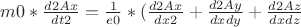 $ m0 * \frac{d2Ax}{dt2} = \frac{1}{e0} * (\frac{d2Ax}{dx2} + \frac{d2Ay}{dx dy} + \frac{d2Az}{dx dz} $