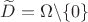 $\widetilde{D} =\Omega \textbackslash \{0\}$