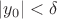 $|y_0| < \delta$
