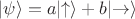 $|\psi\rangle=a|{\uparrow}\rangle+b|{\rightarrow}\rangle$