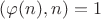 $(\varphi(n),n)=1$