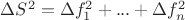 $\Delta S^2 = \Delta f_1^2 + ... + \Delta f_n^2$