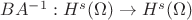 $BA^{-1}:H^{s}(\Omega)\to H^{s}(\Omega)$