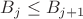 $B_j \leq B_{j+1}$