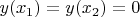$y(x_1)=y(x_2)=0$