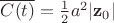 $\overline{C(t)}=\frac12a^2|\mathbf z_0|$