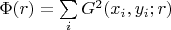 $\Phi(r)=\sum\limits_i G^2(x_i,y_i;r)$