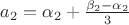 $a_2=\alpha_2+\frac{\beta_2-\alpha_2}{3}$