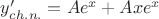 $y'_{ch.n.}=Ae^x+Axe^x$