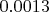 $0.0013$