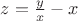 $z = \frac yx-x$