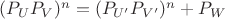 $(P_U P_V)^n =(P_{U'}P_{V'})^n+P_W$