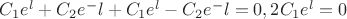 $для второго граничного условия C_1e^l+C_2e^-l+C_1e^l-C_2e^-l=0, 2C_1e^l=0$