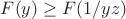 $F(y) \ge F(1/yz)$
