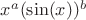 $x^a (\sin(x))^b$