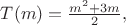 $T(m)=\frac{m^2 + 3m}{2},$
