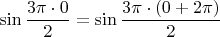 $\sin\dfrac{3\pi\cdot 0}{2}=\sin \dfrac{3\pi \cdot (0+2\pi)}{2}$