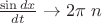 $\frac{\sin dx}{dt}\to 2 \pi\ n $