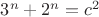 $3^n+2^n=c^2$