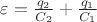 $\varepsilon =\frac{q_2}{C_2}+\frac{q_1}{C_1}$