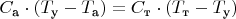 $C_\text{а} \cdot (T_\text{у}-T_\text{а})=C_\text{т} \cdot (T_\text{т}-T_\text{у})$