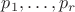 $p_1,\ldots,p_r$