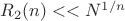 $R_2(n) <<N^{1/n}$