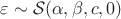 $\varepsilon \sim \mathcal S (\alpha , \beta , c, 0)$