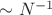 $\sim N^{-1}$