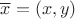 $\overline{x}=(x,y)$