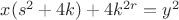 $x(s^{2}+4k)+4k^{2r}=y^{2}$