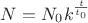 $N = N_0 k^\frac{t}{t_0}$