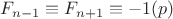 $F_{n-1} \equiv F_{n+1} \equiv -1(p)$