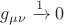 $g_{\mu \nu } \xrightarrow{1}0$