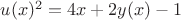 $u(x)^2=4x+2y(x)-1$