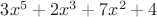 $3x^5+2x^3+7x^2+4$