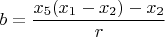 $b=\dfrac{x_5(x_1-x_2)-x_2}{r}$
