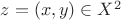 $z=(x,y)\in X^2$