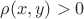 $\rho(x,y) > 0$