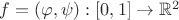 $f=(\varphi, \psi):[0,1]\to\mathbb R^2$