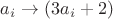 $a_i \rightarrow (3a_i+2)$