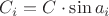 $C_i = C\cdot\sin a_i$